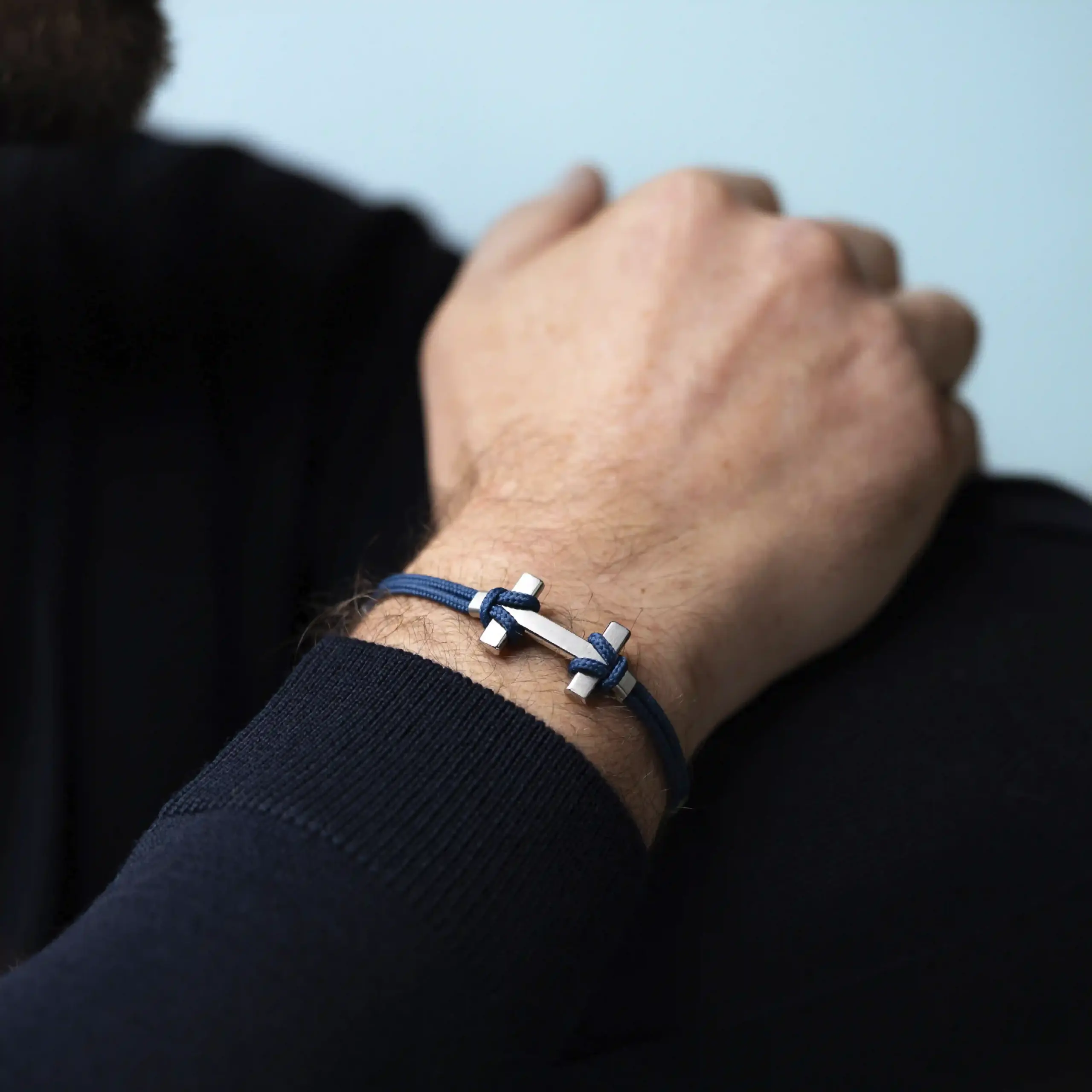 BRACELET AMARRAGE – ACIER – BLEU
