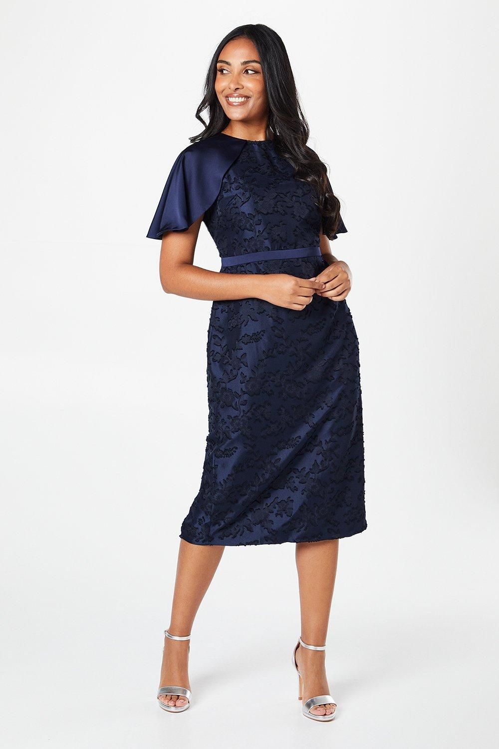 Wallis Petite Occasion Floral Cap Sleeve Pencil Dress