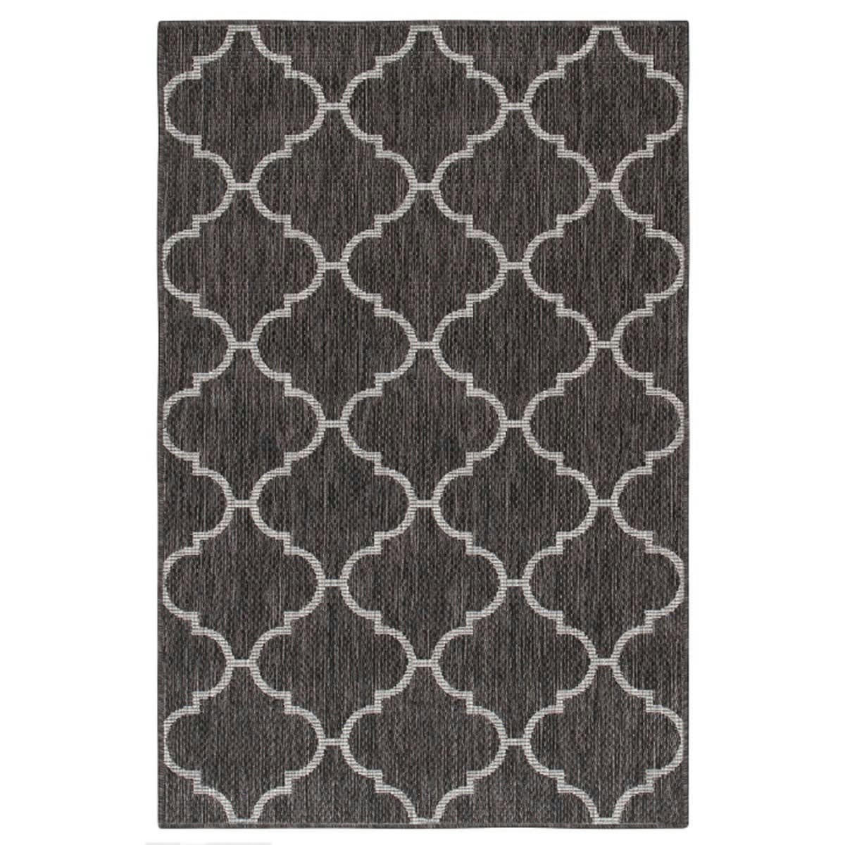 TREY - Tapis intérieur extérieur en polypropylène noir 120x170 cm