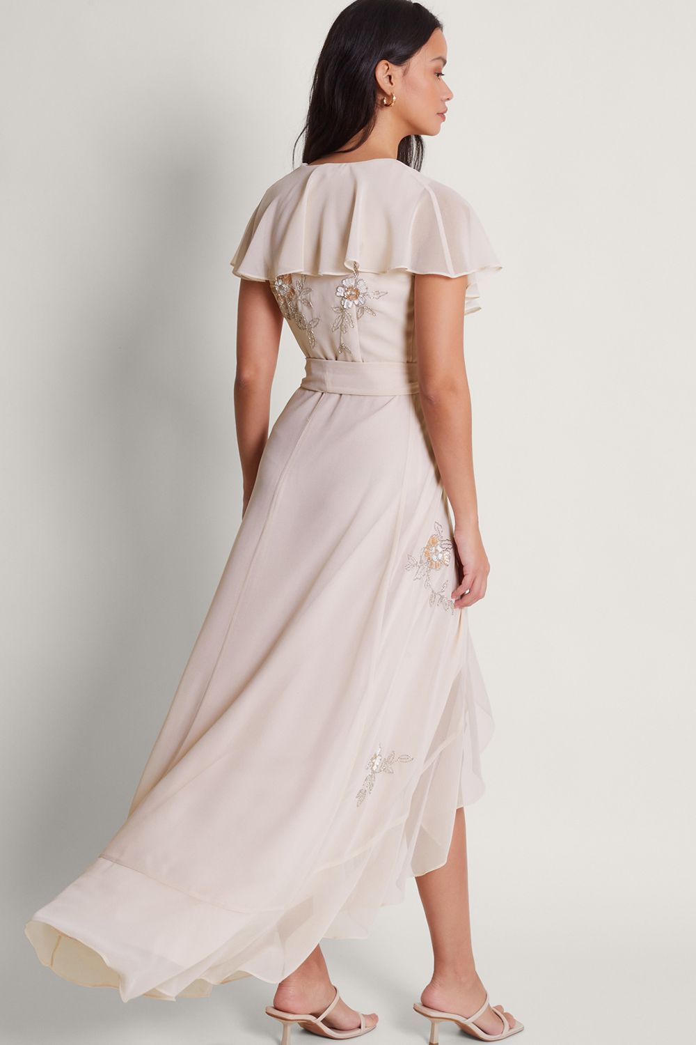 Monsoon Ausha Embellished Wrap Dress Pink