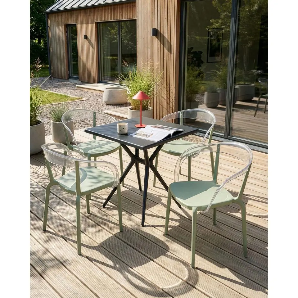 MALEVIZI - Tuinstoel set van 4 - Lichtgroen - Kunststof