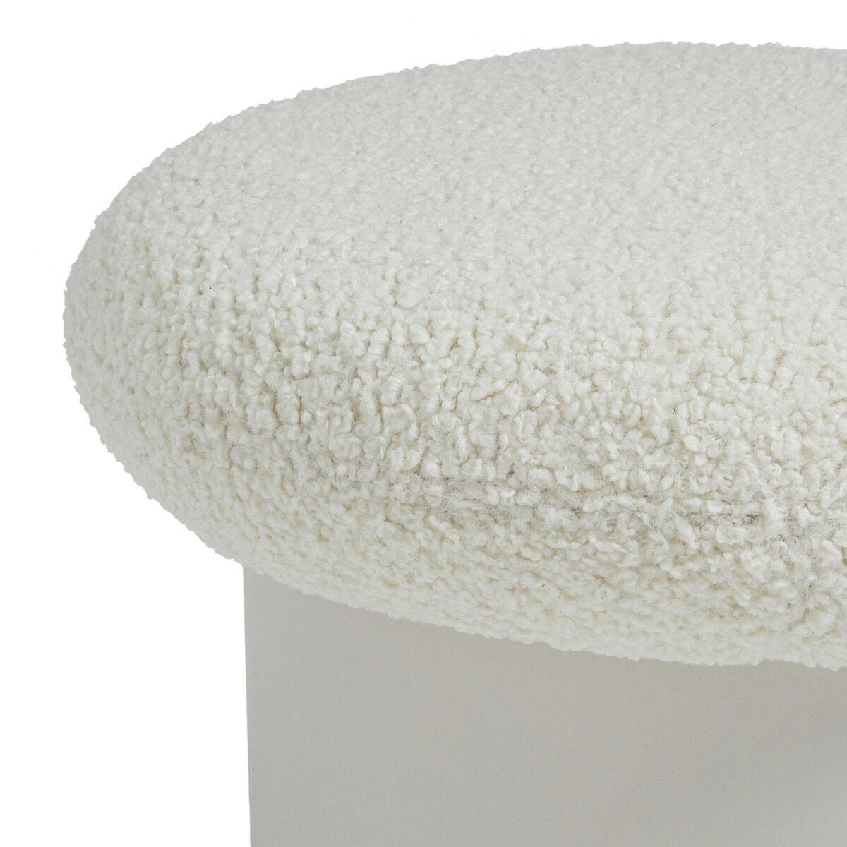 Pouf métal acier et bouclette avec coffre, Ludik
