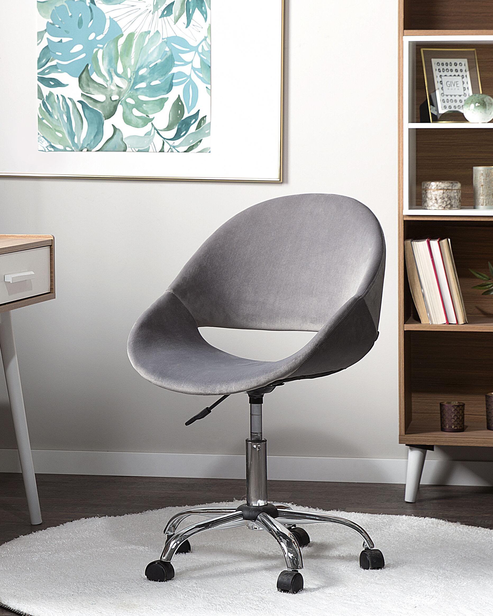 Desk Chair SELMA Velvet Grey