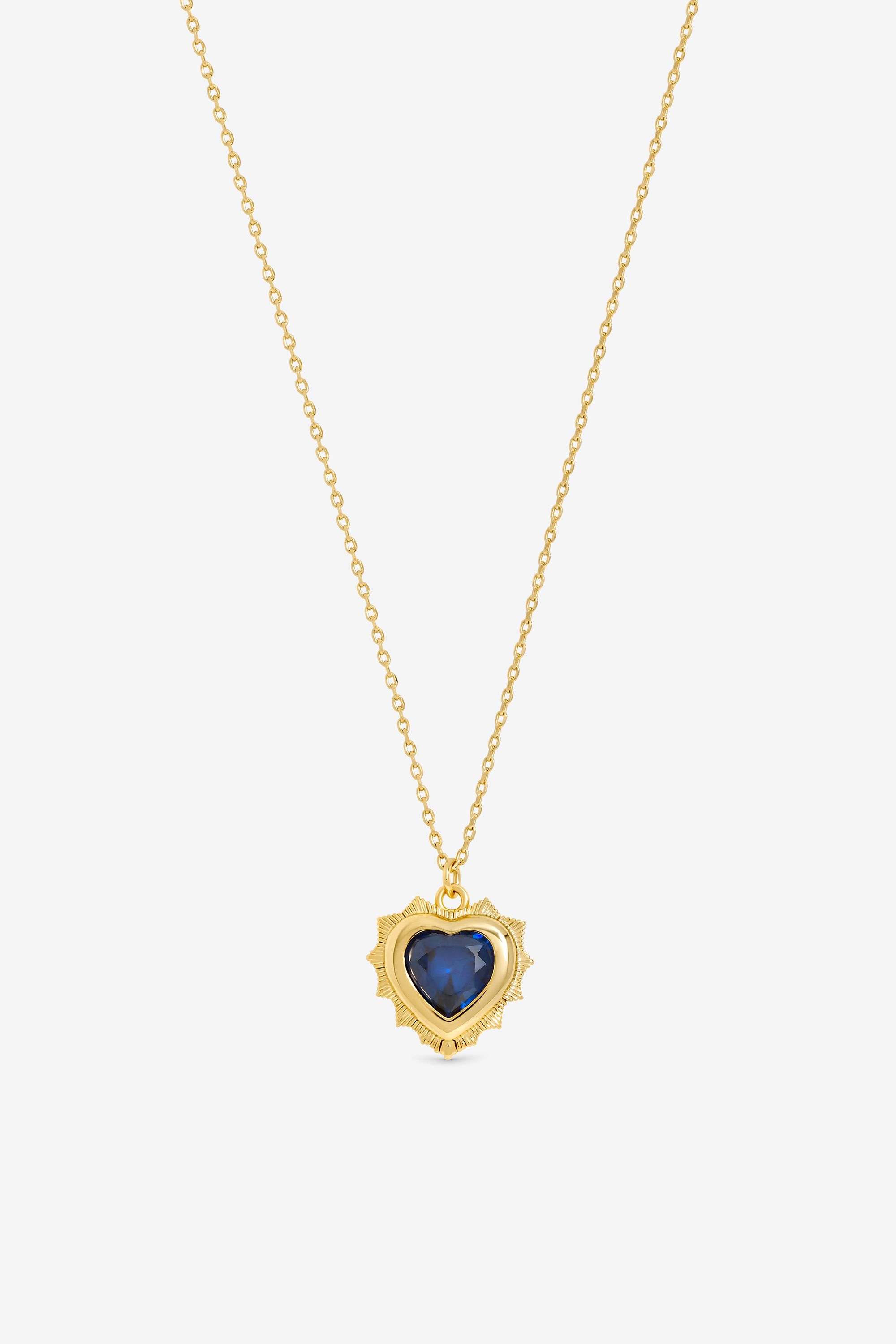Jon Richard 14Ct Real Gold Plated Heart Birthstone Pendant - September