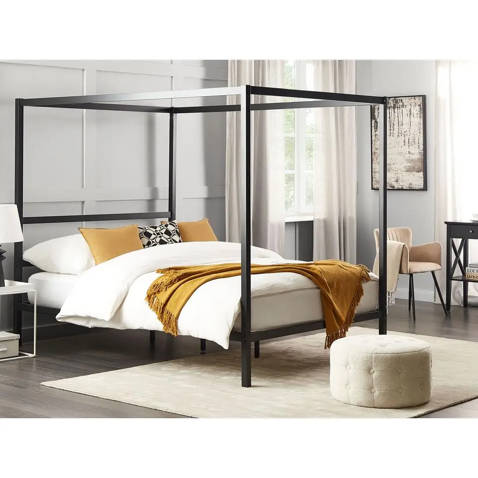 LESTARDS - Hemelbed - Zwart - 160 x 200 cm - Staal