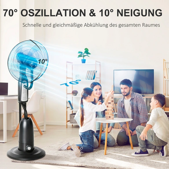 Standventilator, Ø: 39 cm, schwarz
