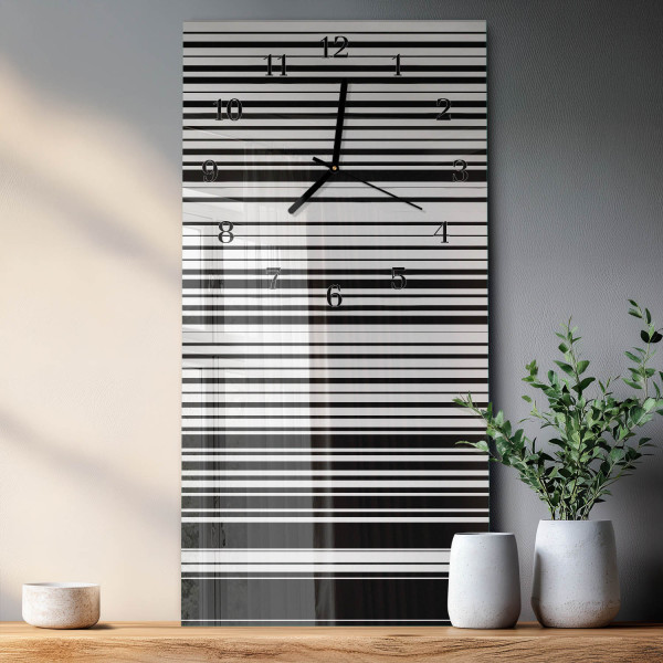 Zegar szklany 30x60 Paski dekoracyjny na ścianę