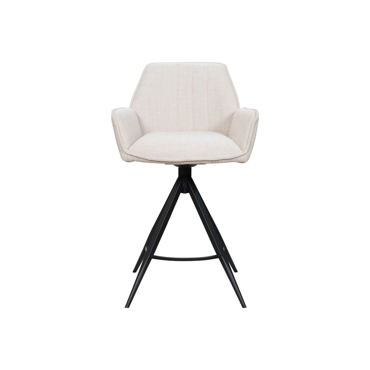 Giga Meubel Barstoel Noa Draaibaar - Beige/Zwart - Set van 2
