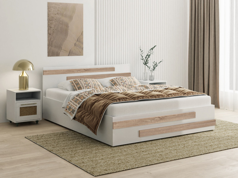 Łóżko ALDO BETA 120x200 z płyty laminowanej - białe