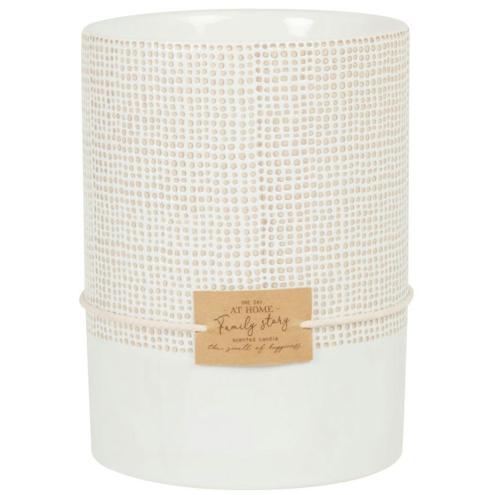 - Bougie parfumée en céramique blanche et caramel 1000g