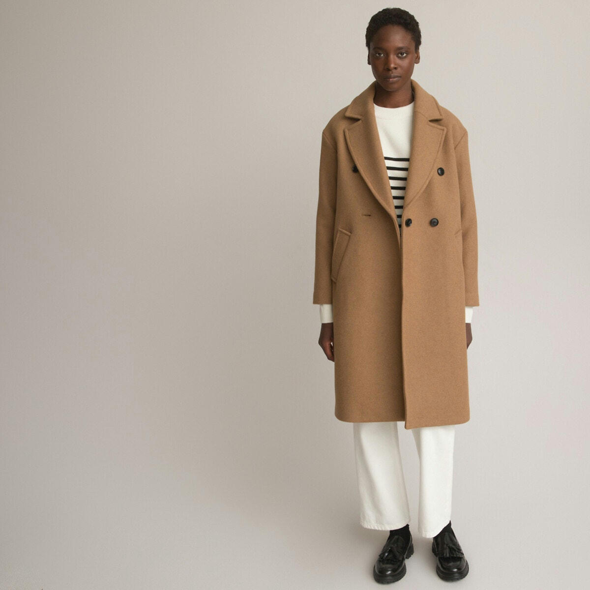 Manteau masculin Signature, drap laine mélangée