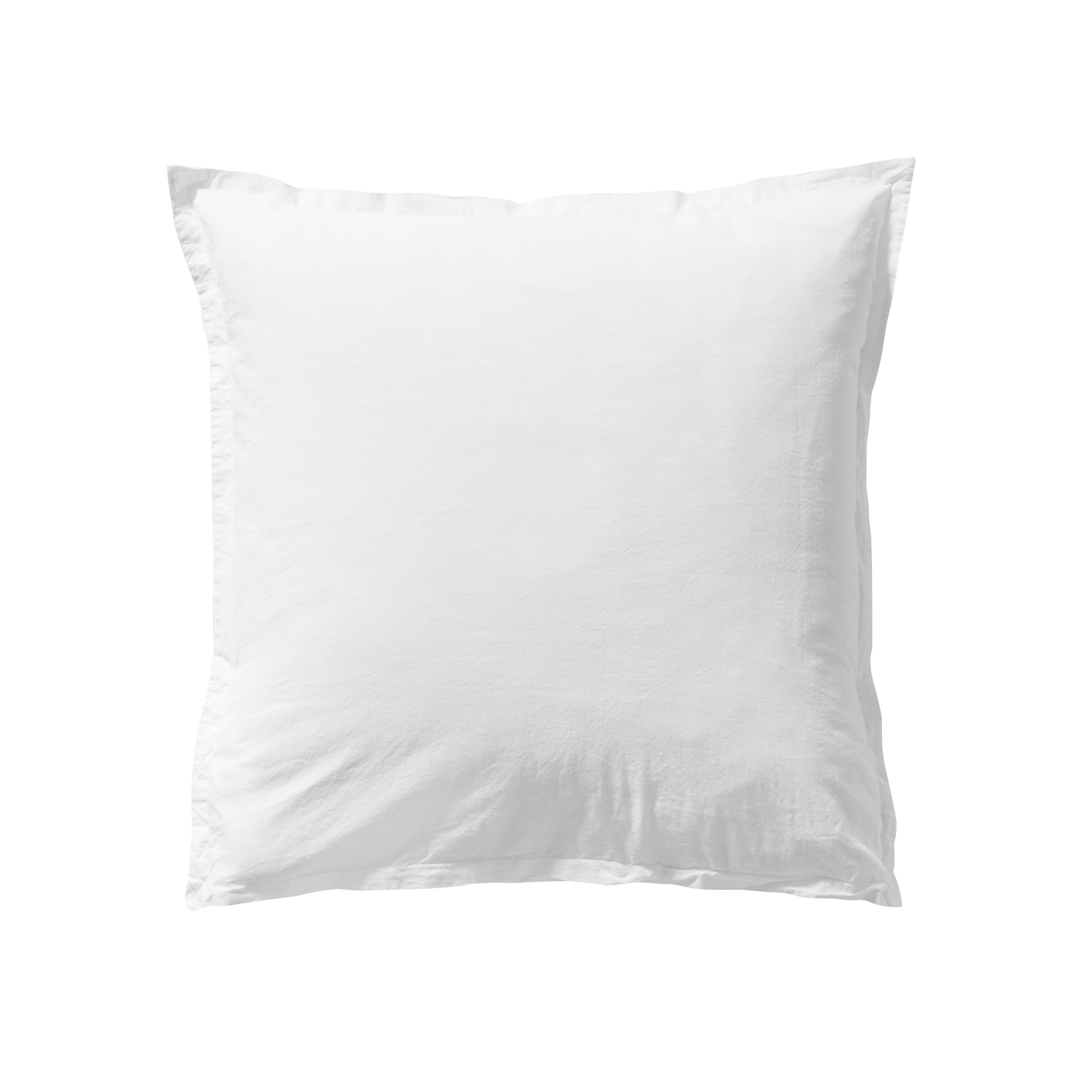 SOFT LINE - Taie d'oreiller unie en coton lavé blanc 65x65