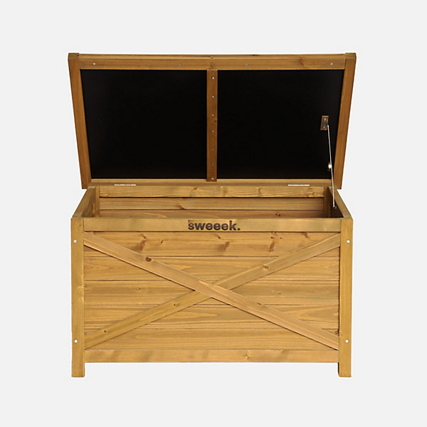 Coffre de rangement en bois 80 cm. naturel. L80 x P48 x H50cm. capacité 100L