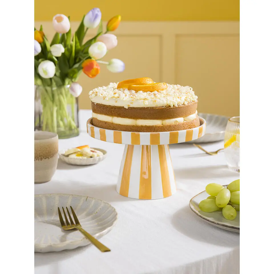 Taartplateau Zon geel keramiek - 12,5x&Oslash;20 cm