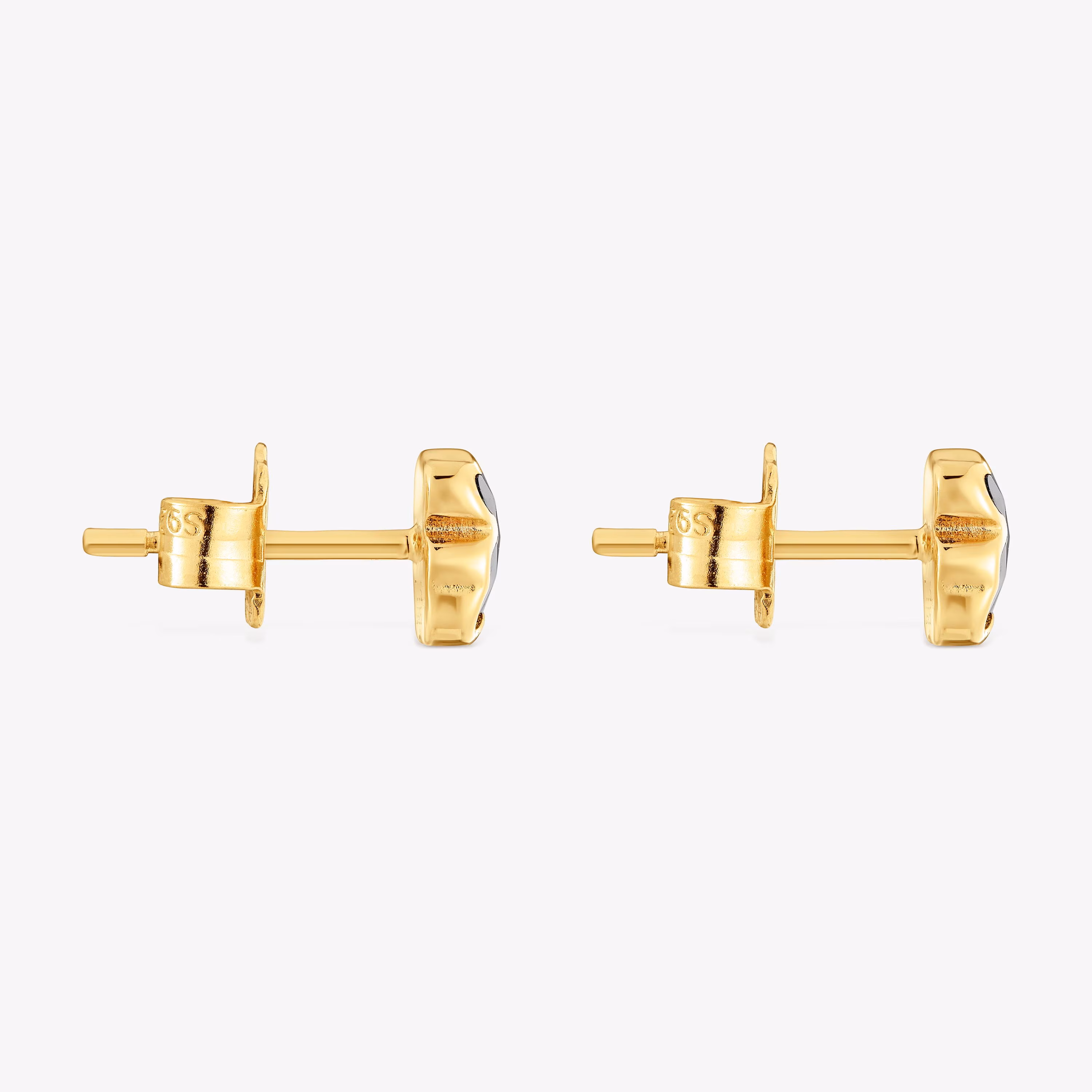 Pendientes oso con baño de oro 18 kt sobre plata y ónix 6 mm Icon Color