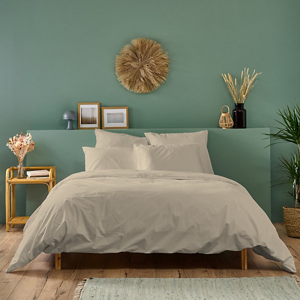Housse de couette unie 140x200cm PERCALE LIN