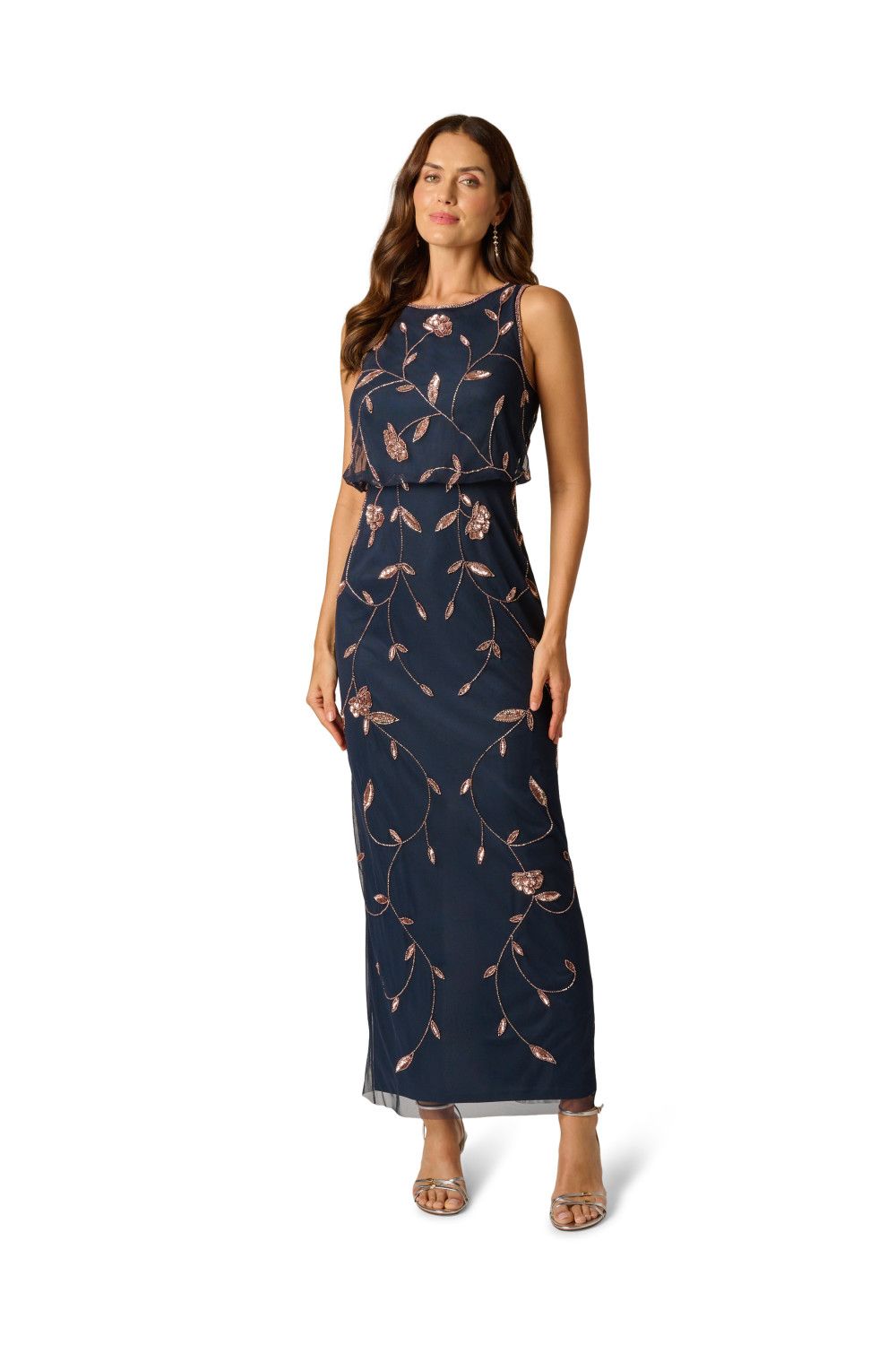 Papell Studio Bead Blouson Long Dress