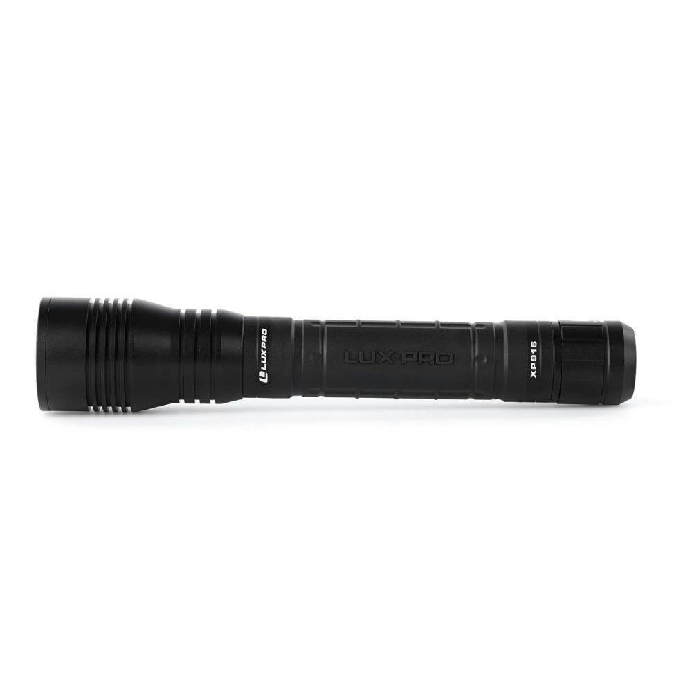 LUXPRO Pro Series 1600 Lumen Durable Rechargeable Tactical LED Flashlight with TackGrip, Batteries Included, Black