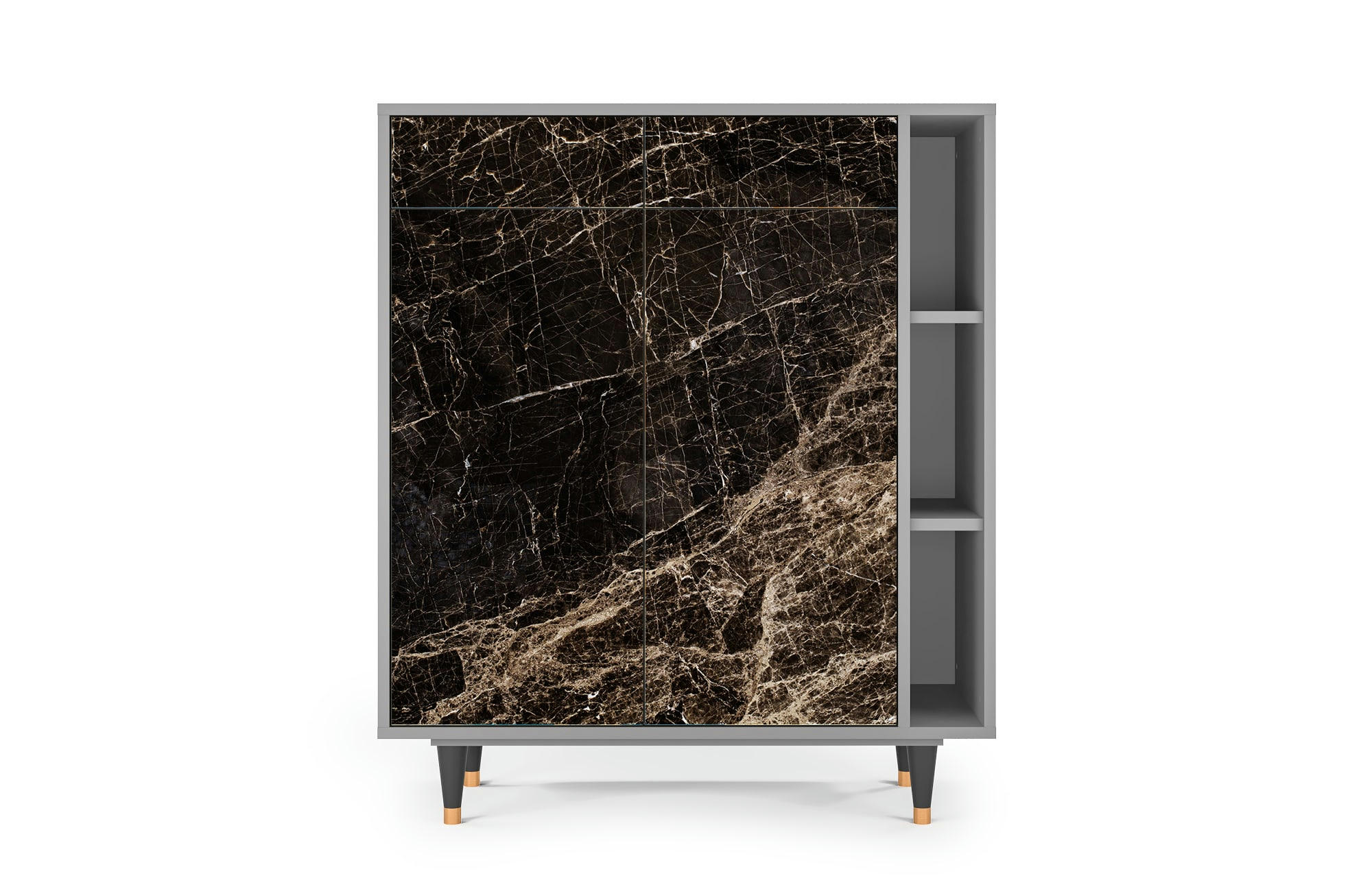 NIGHT ABYSS - Buffet  noir 2 tiroirs et 2 portes L 94 cm