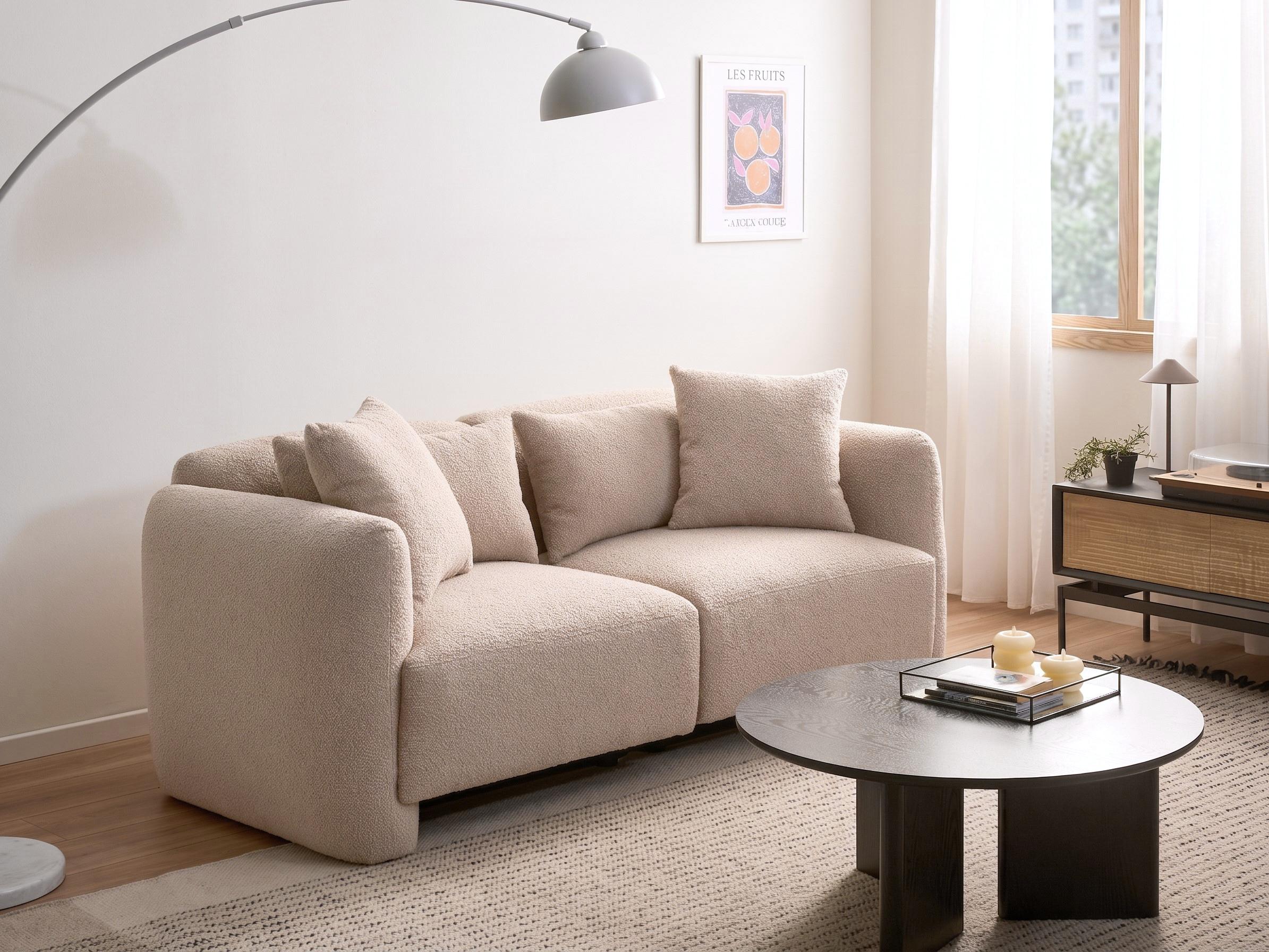 Sofa 3 Seater EKENES Boucle Beige