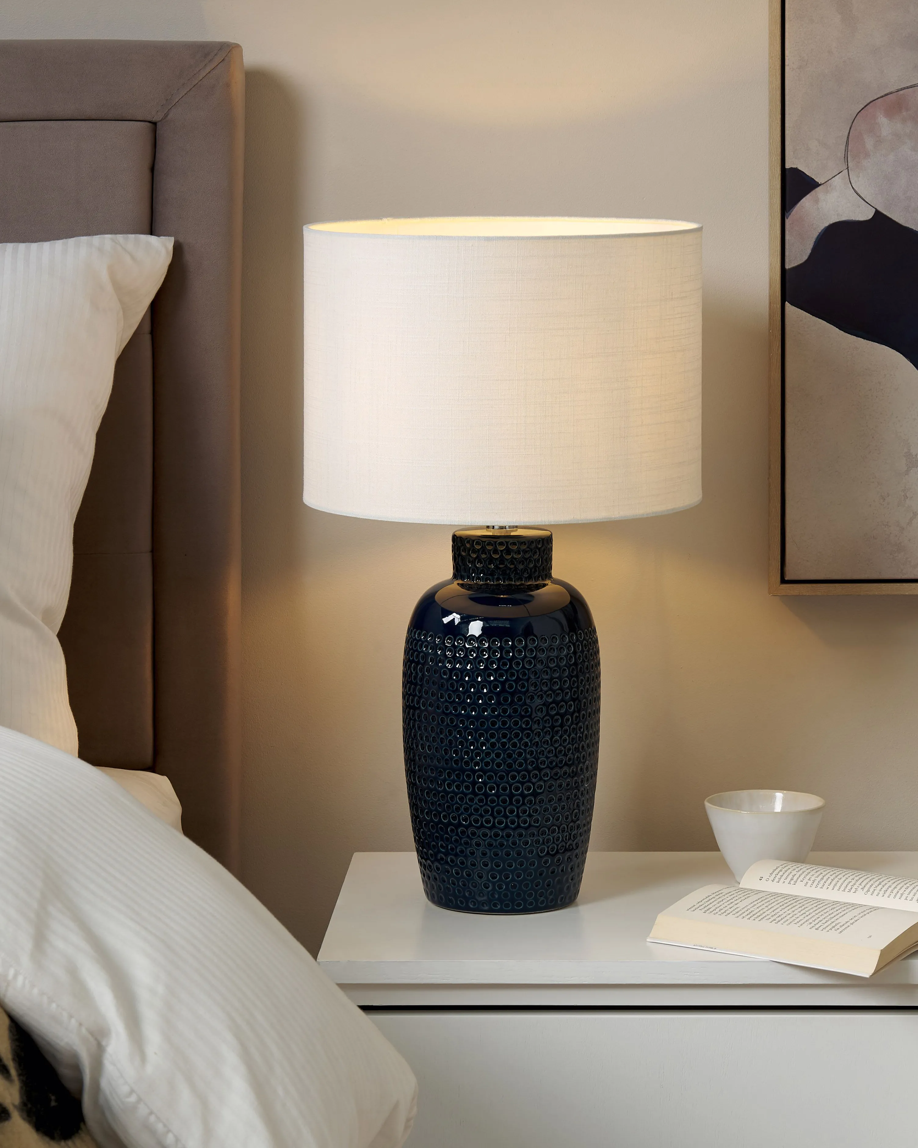 Table Lamp PERLIS Ceramic Navy Blue