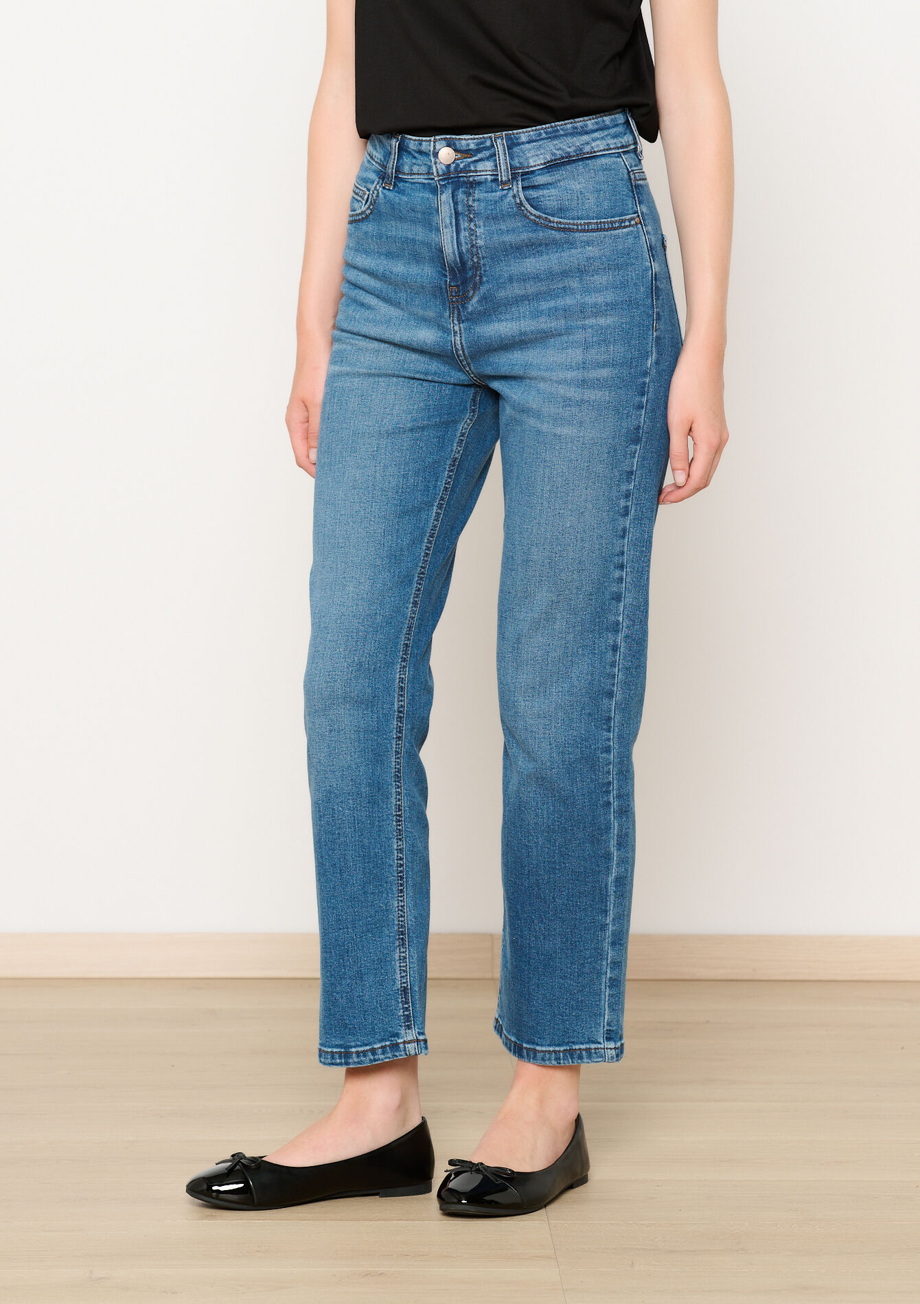 Rechte jeans met hoge taille