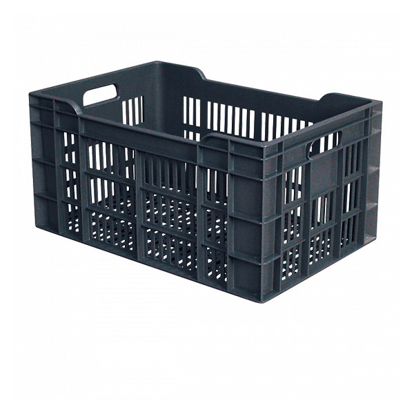 Caisse ajourée 600 x 400 x 300 mm 60 L - gris