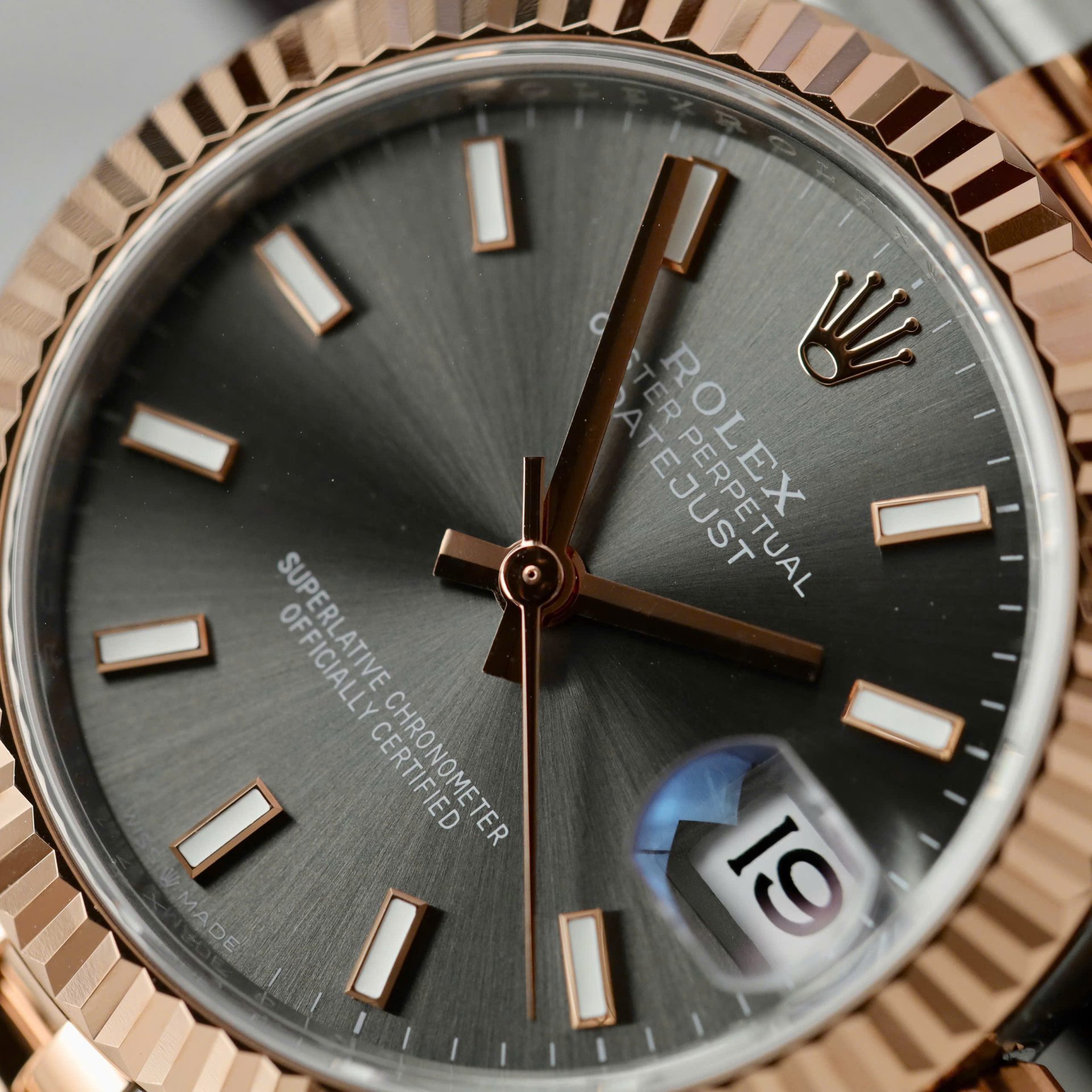 Rolex Datejust SS/RG Plated Grey Dial 31mm Jub THBF Replica