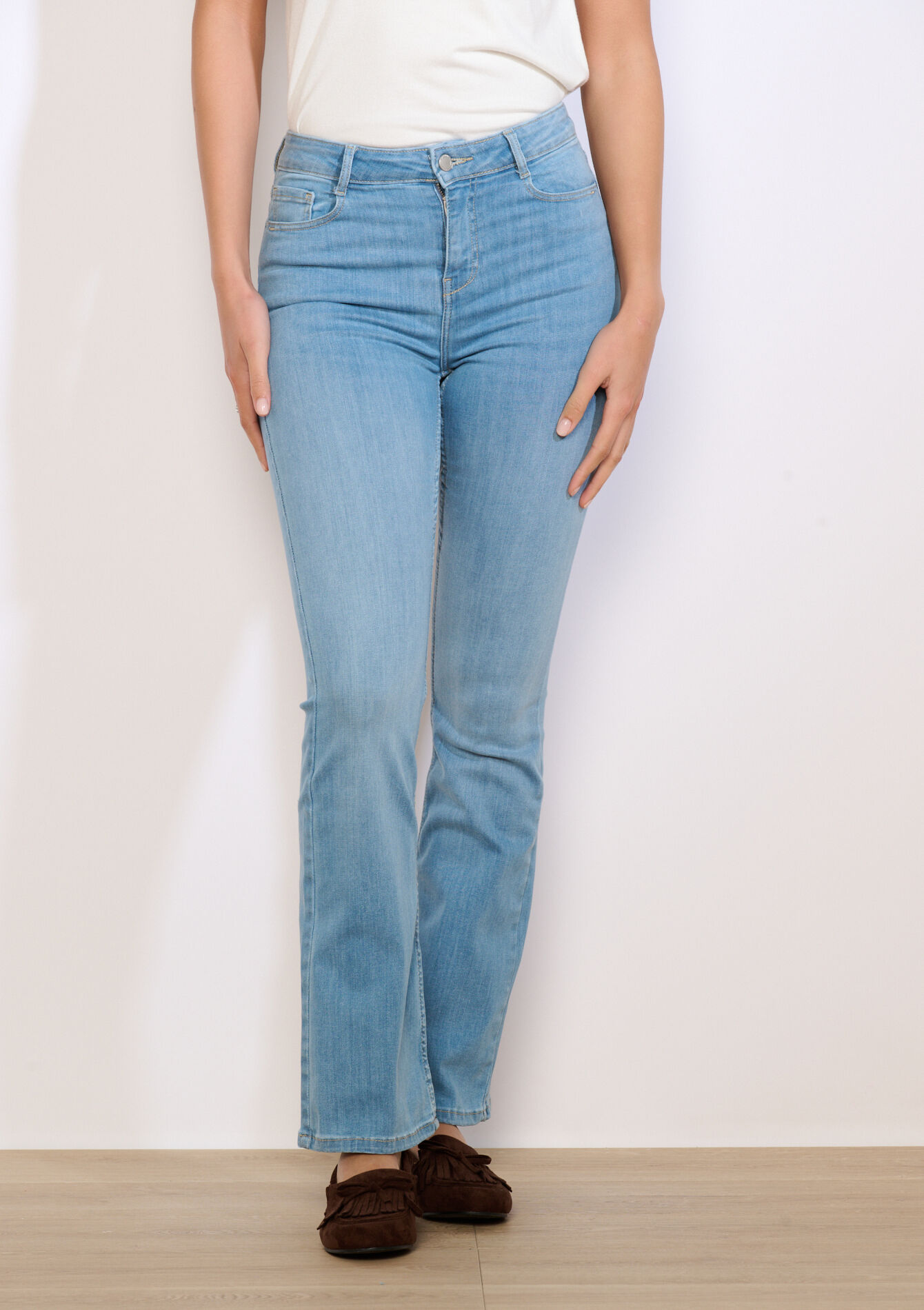 Bootcut jeans met hoge taille