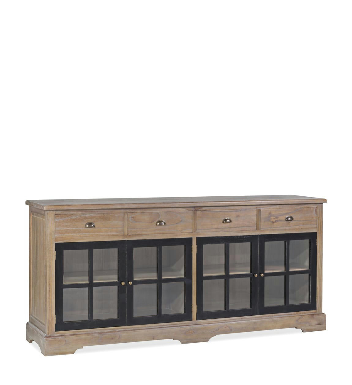 SIENA - Buffet en bois de mindi beige et noir L200