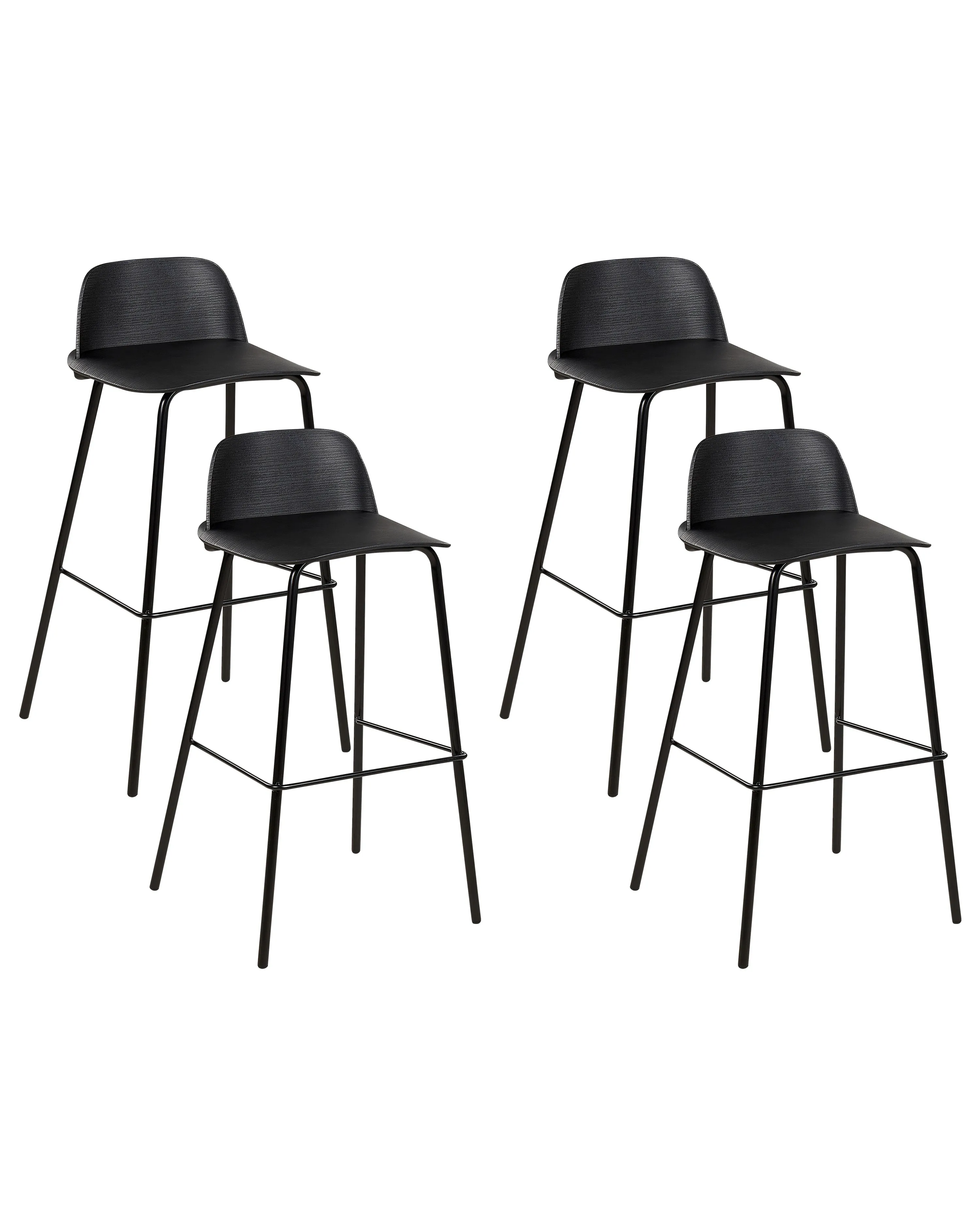 Set of 4 Bar Chairs MORA Black