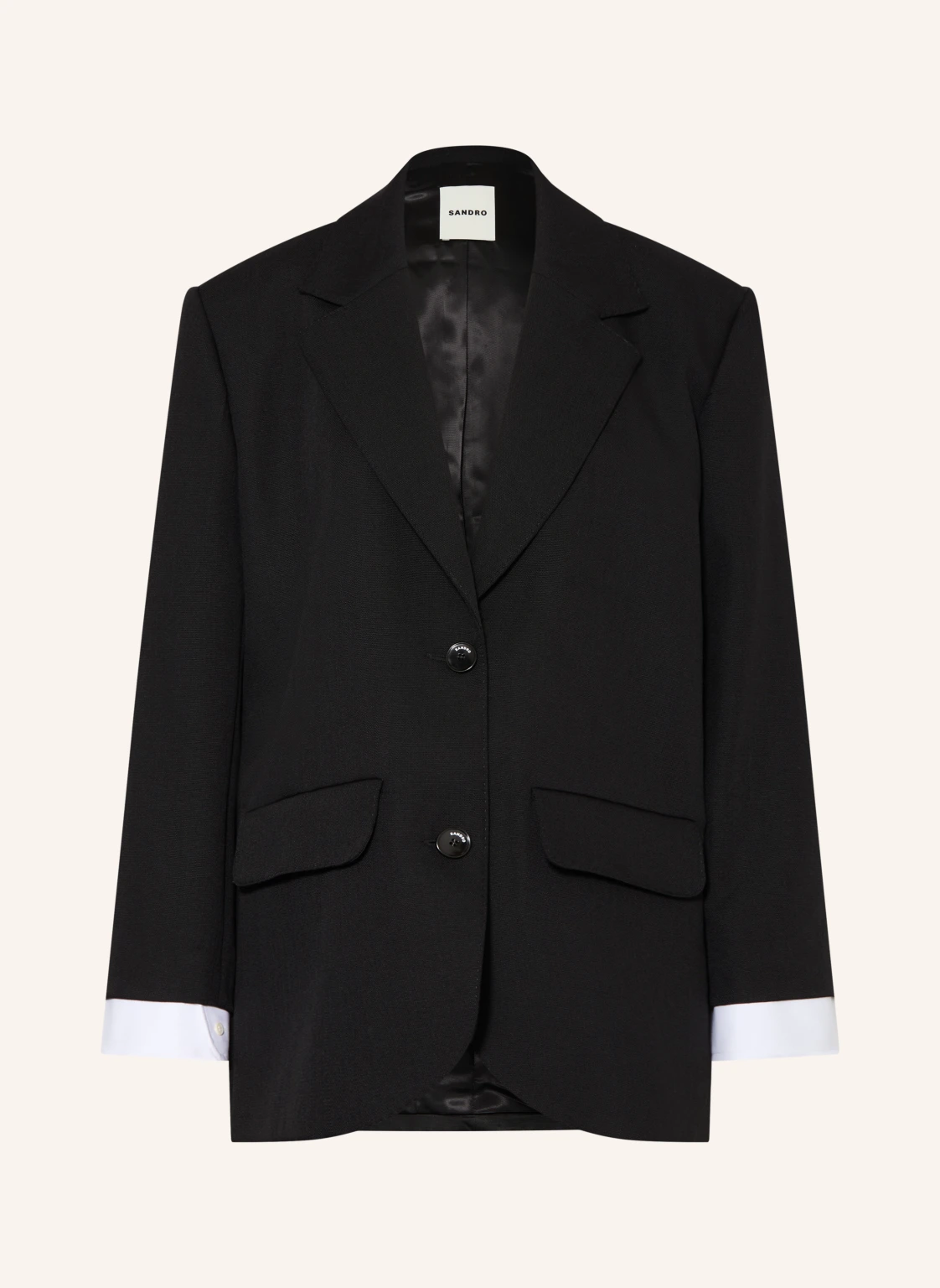 SANDRO Blazer im Materialmix mit Leinen