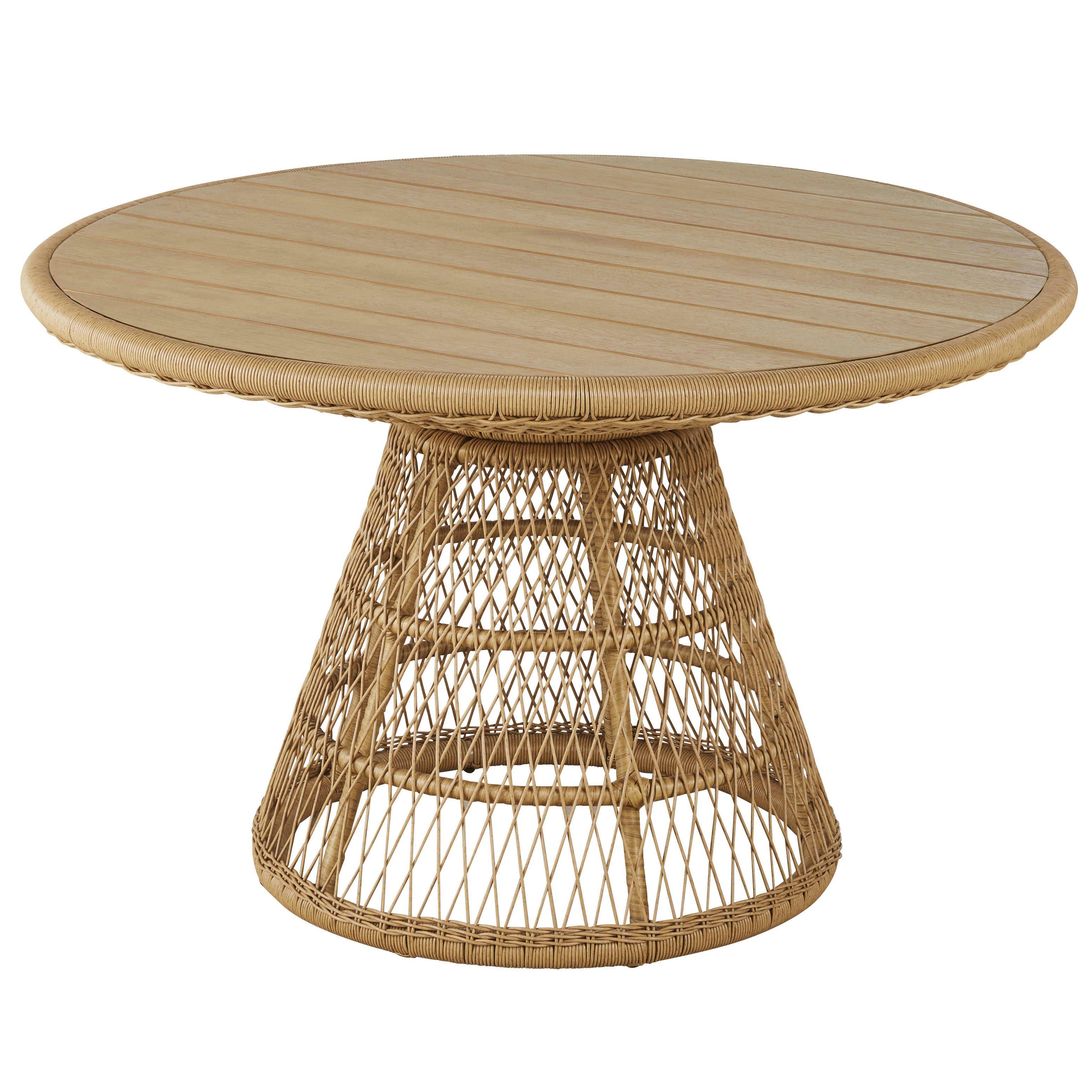 Lawang Business - Table de jardin ronde professionnelle 4 personnes en bois d