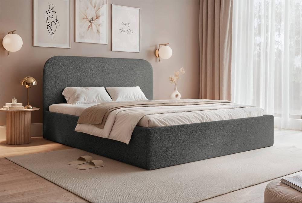 Bedframe Fia 160x200 bouclé met opbergruimte