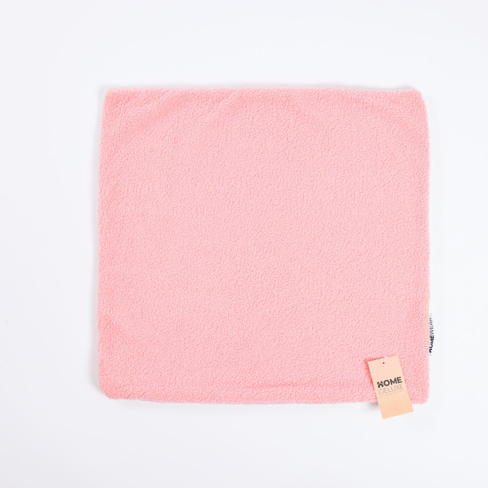 HOME DELUXE Bouclé kussenhoes PELO met kussenvulling - Roze
