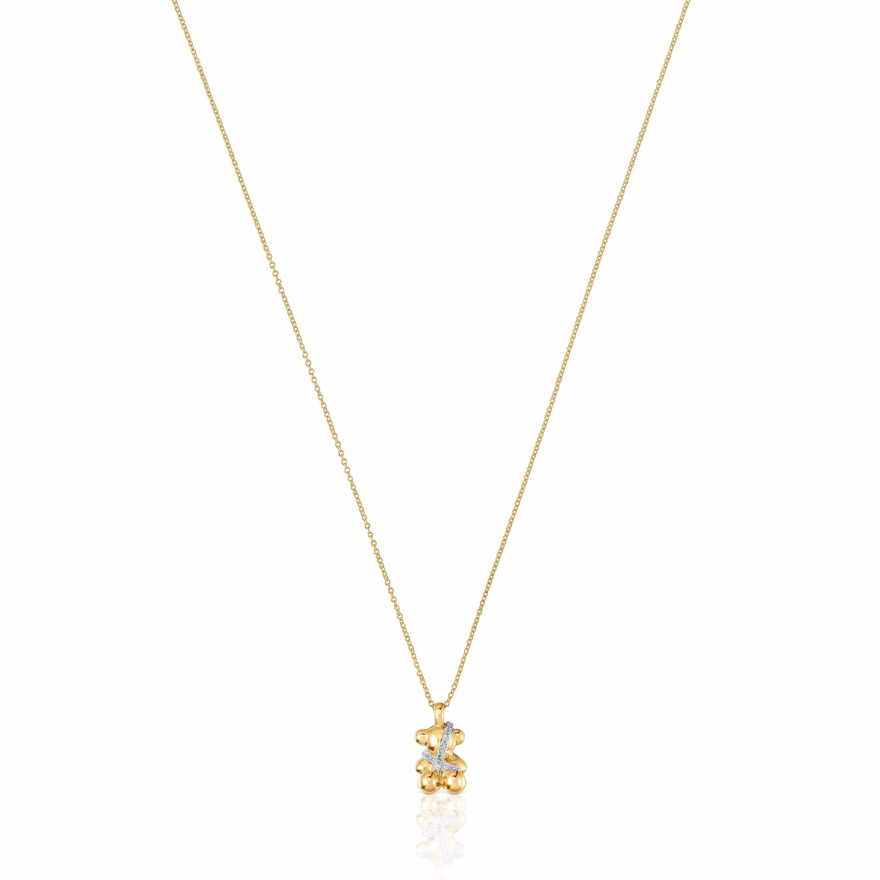 Collar corto oso de oro y diamantes Lligat