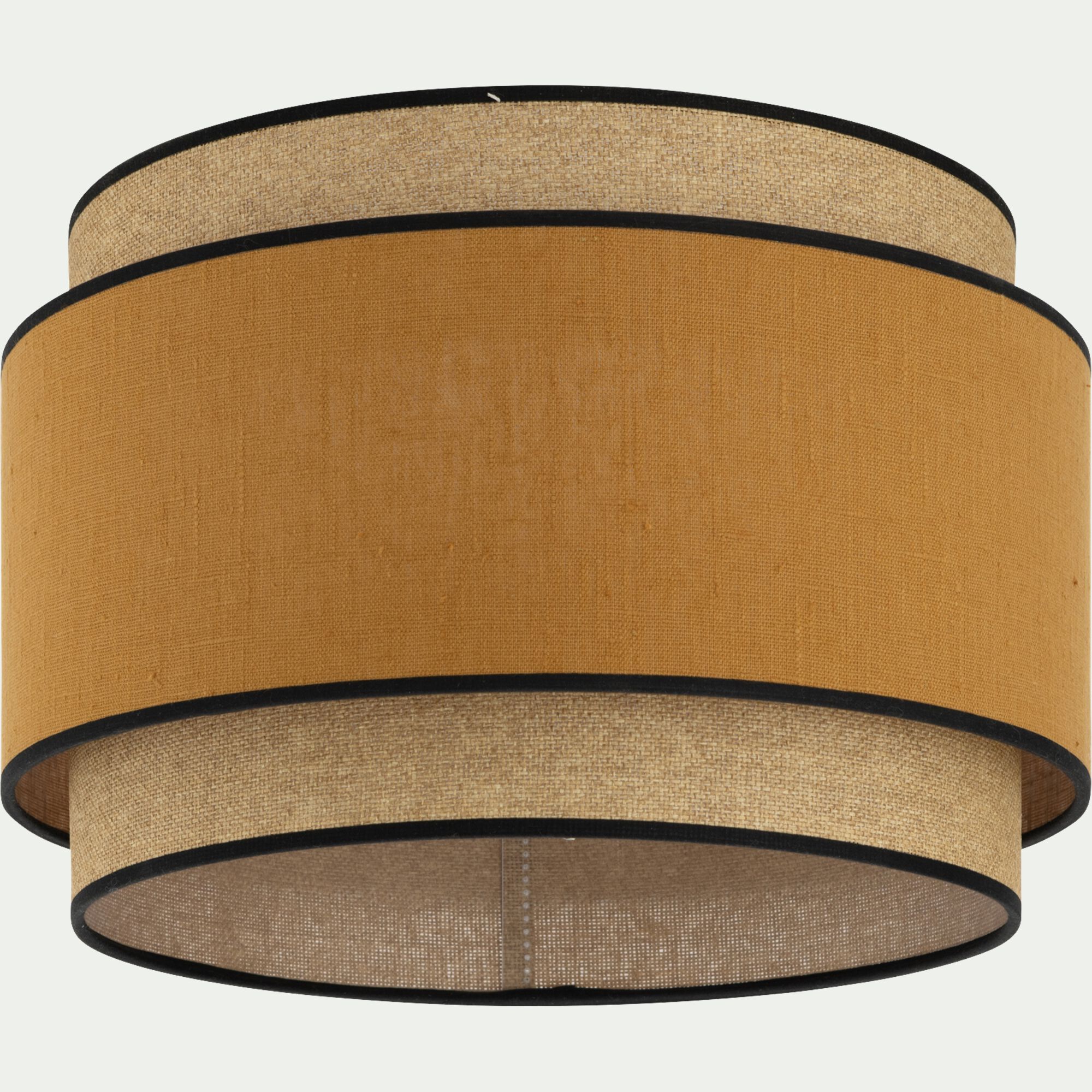 KASTELL - Abat-jour cylindrique en tissu D38cm - jaune miel