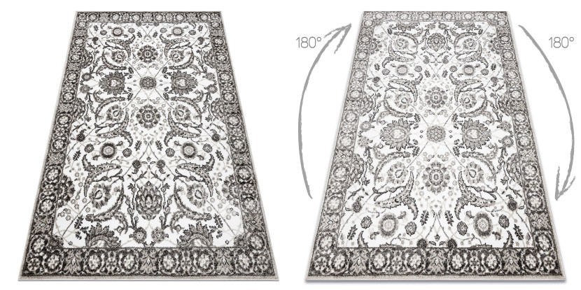 Dywan MATEO 8037/944 Klasyczny ramka, kwiaty - strukturalny 80x150 cm