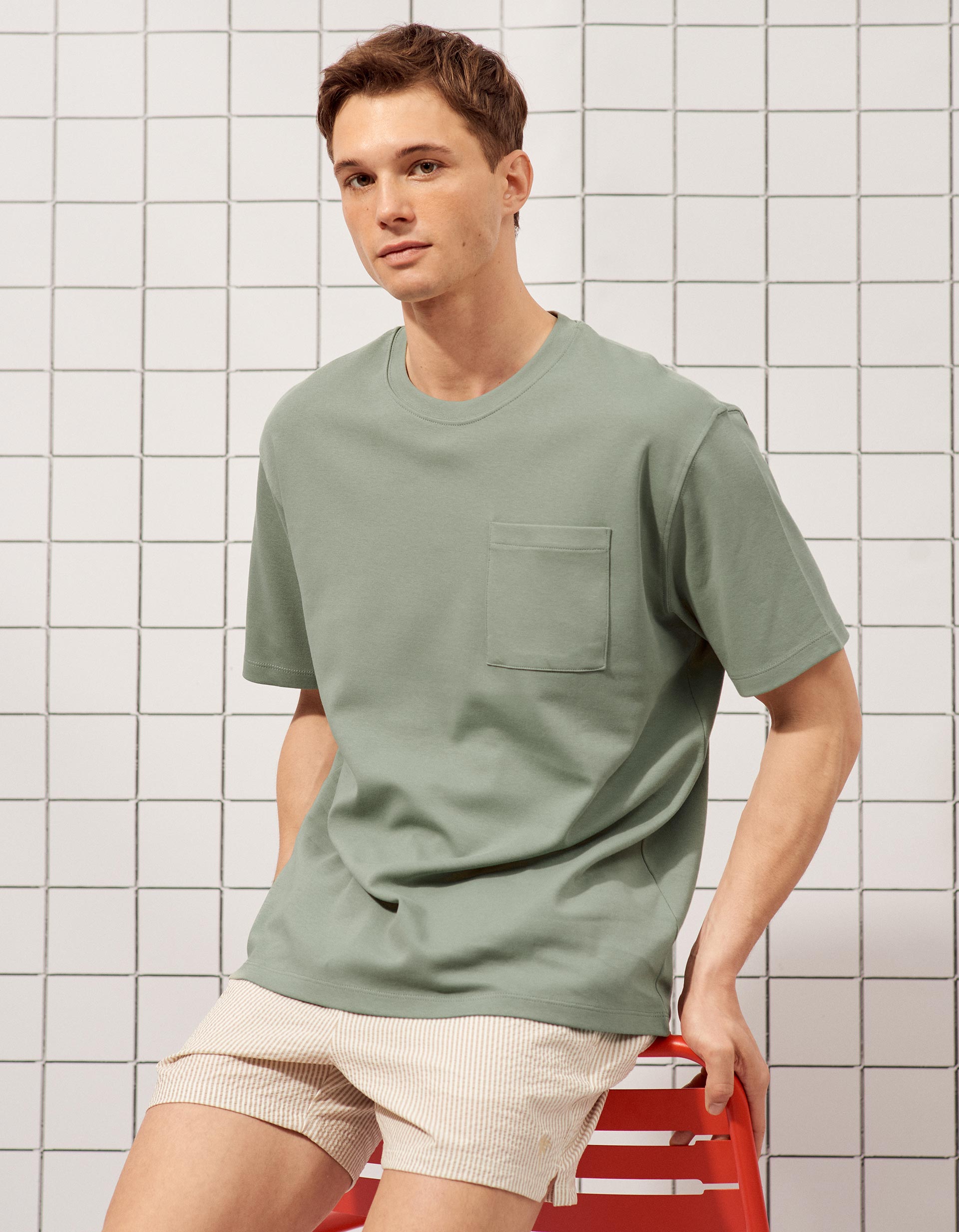 T-shirt, Homem, Cinzento