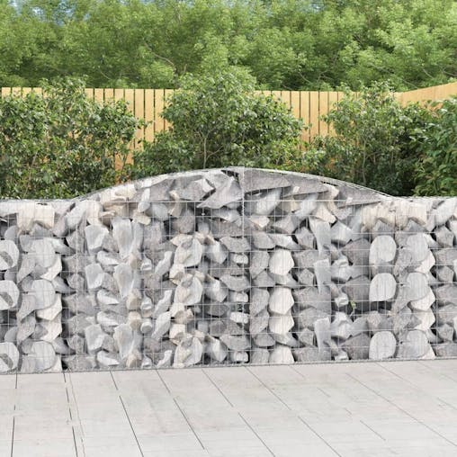NNEVL Arched Gabion Baskets 4 pcs 400x50x100/120 cm Galvanised Iron