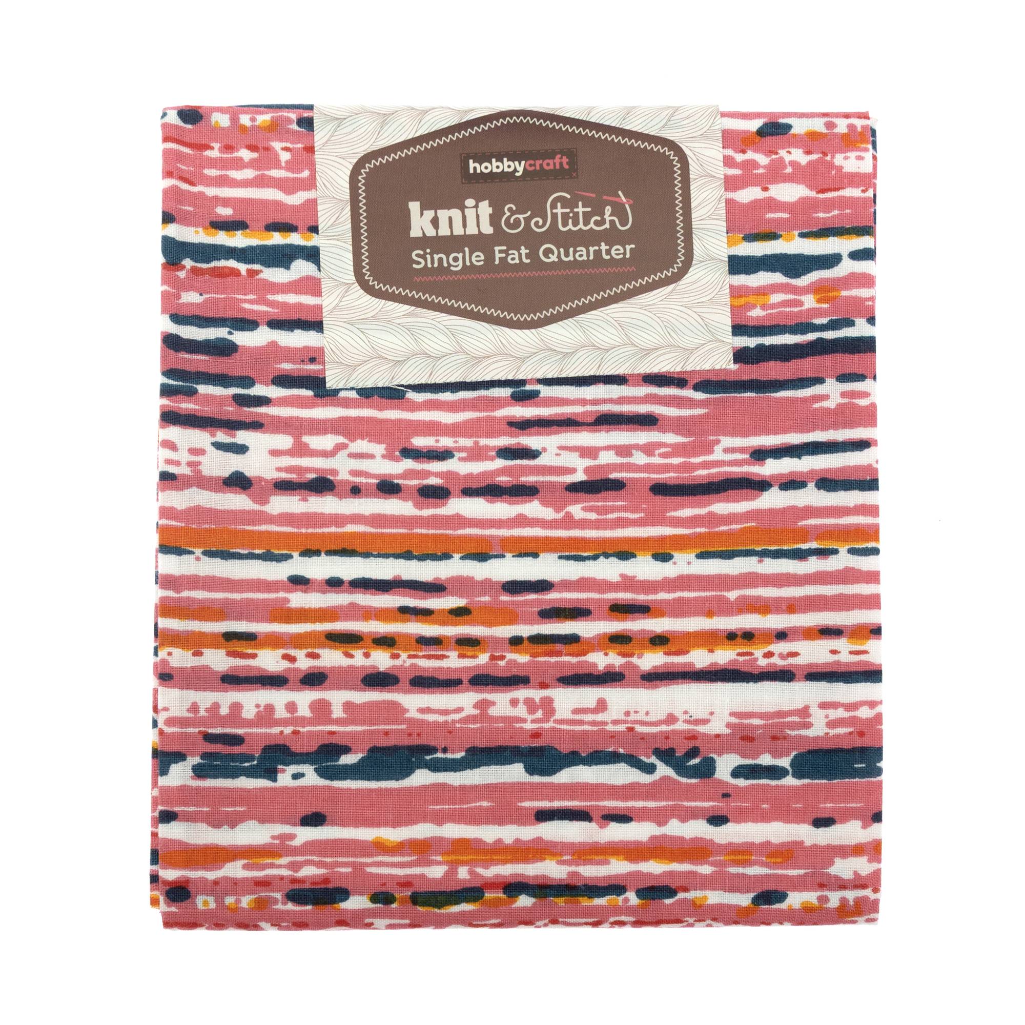 Pink Blurred Lines Single Cotton Fat Quarter