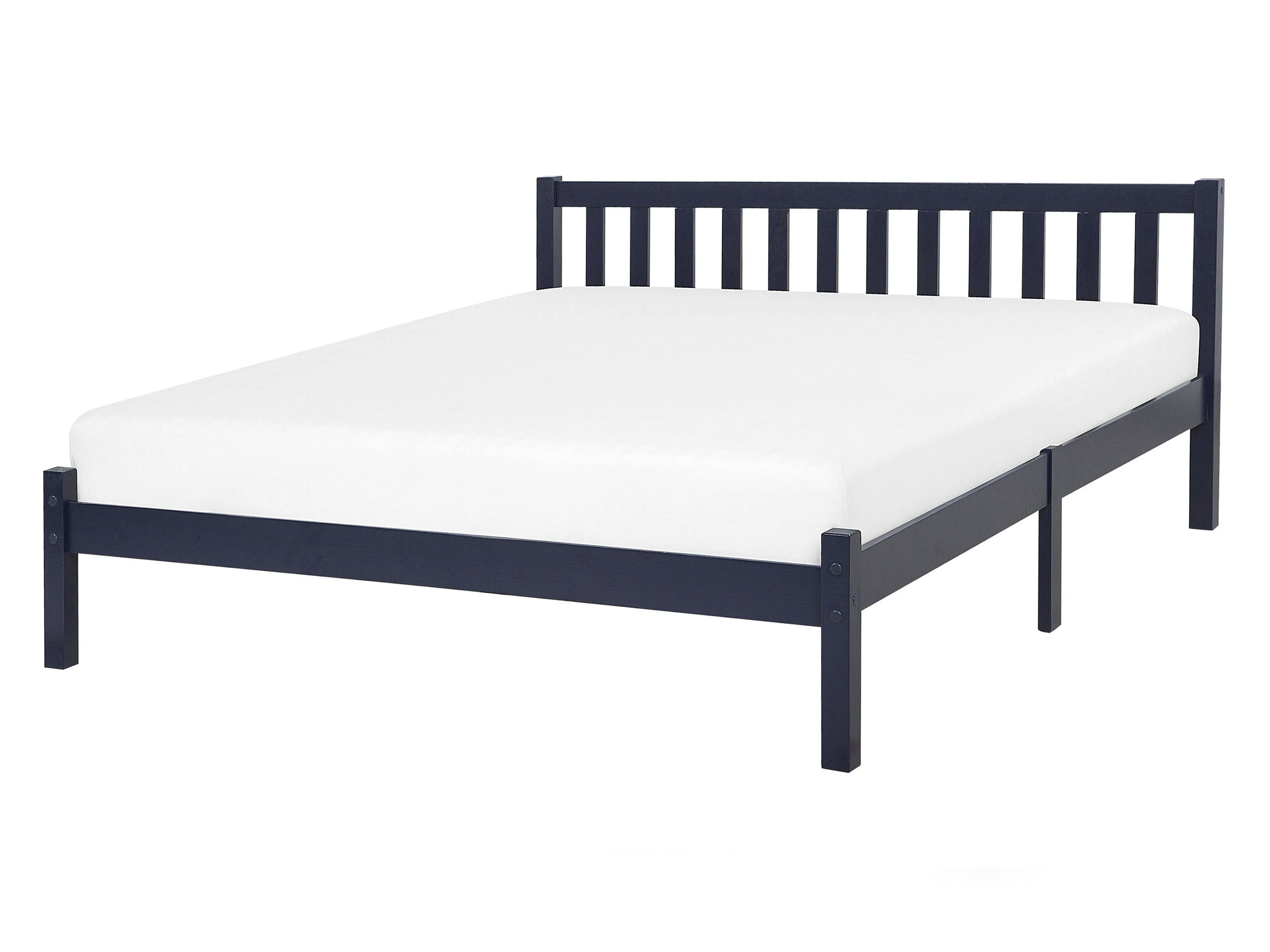 Bed Pine Wood FLORAC 140 x 200 cm (EU Double) Navy Blue