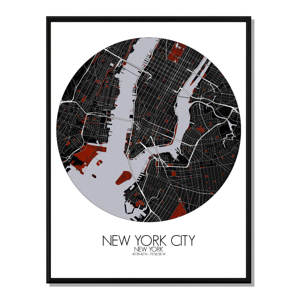 - Affiche New york Carte Rouge 40x50