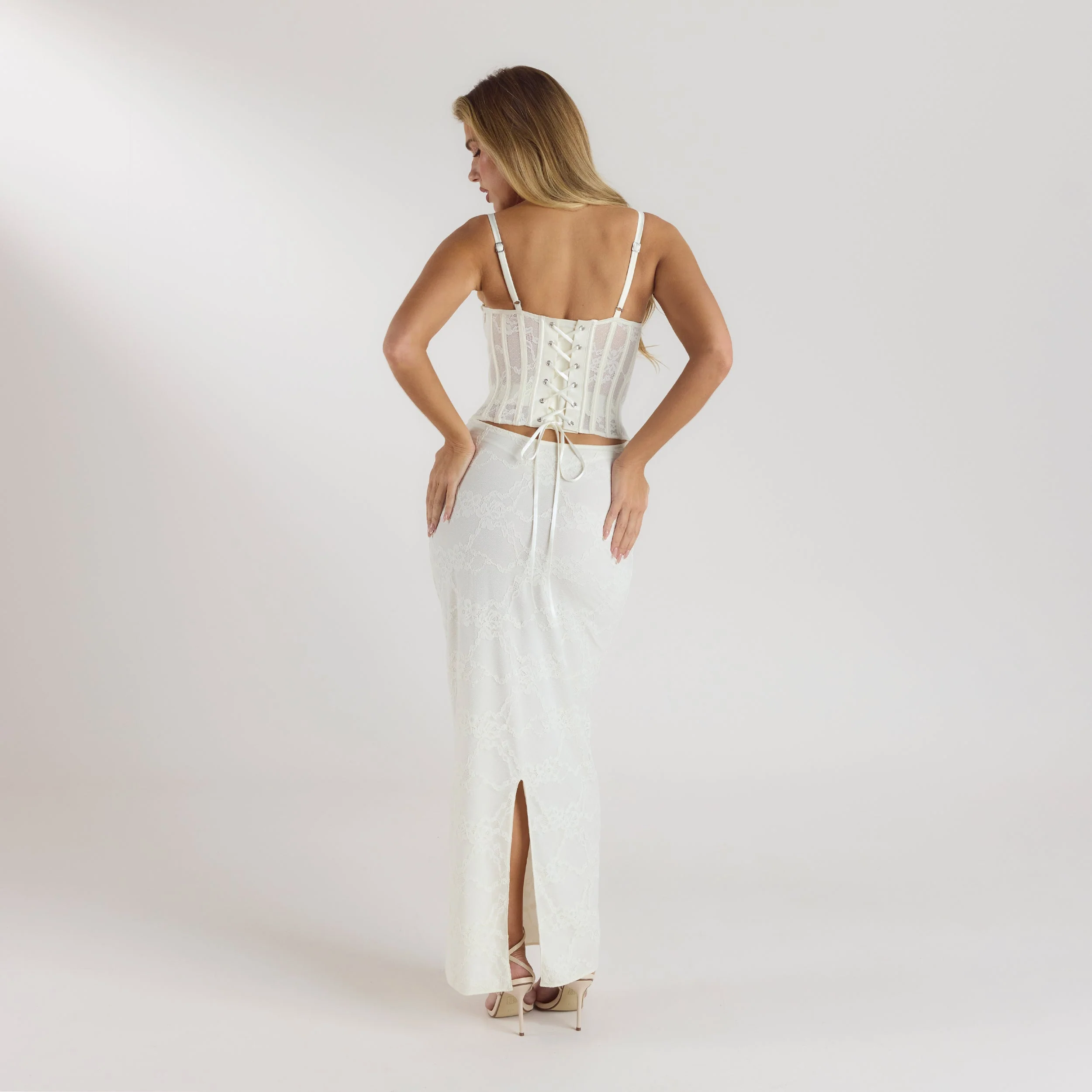 Blossom Maxi Dress with Bodysuit - Cream