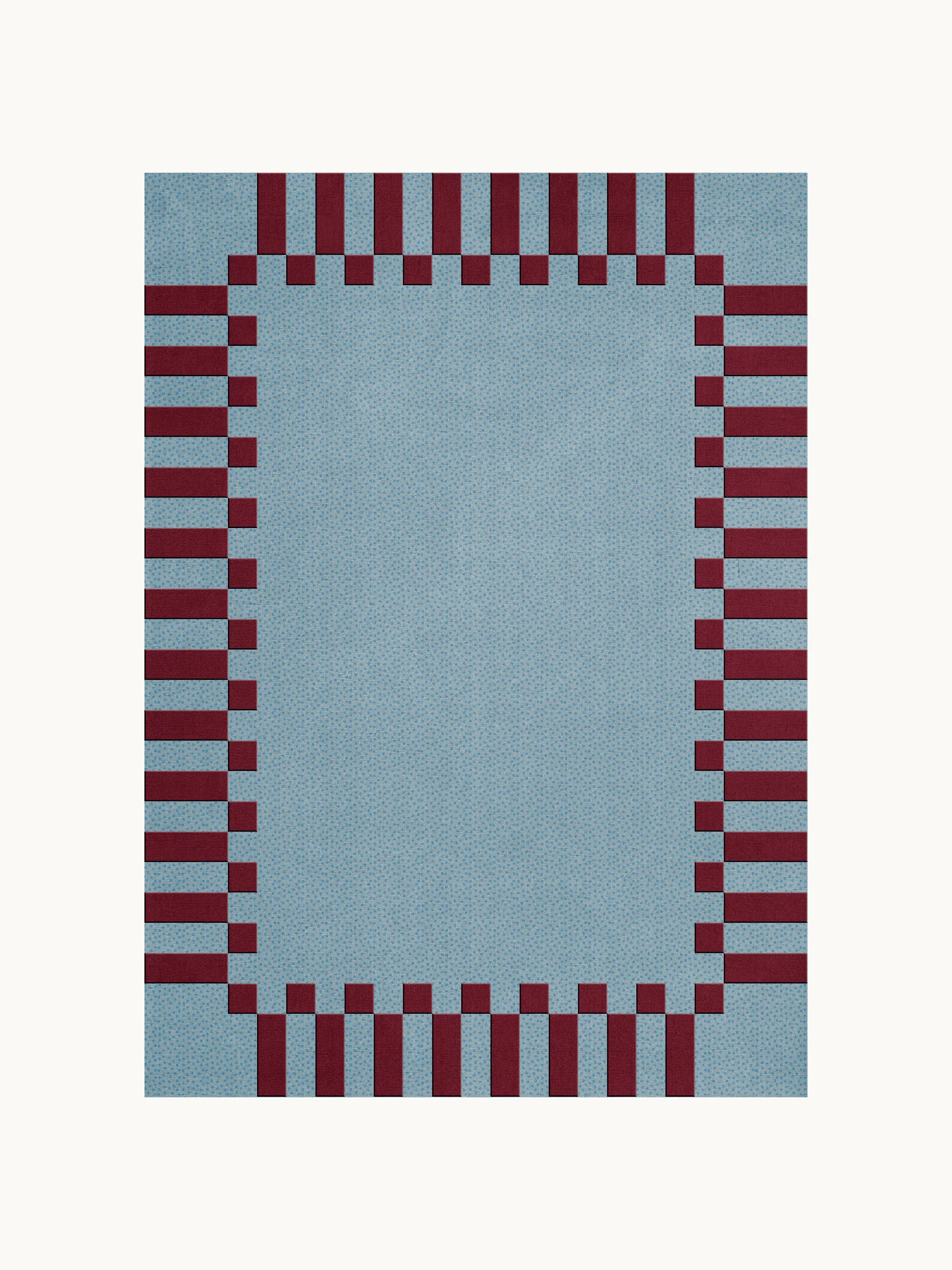 Handgewebter Hochflor-Wollteppich Tekla Frame