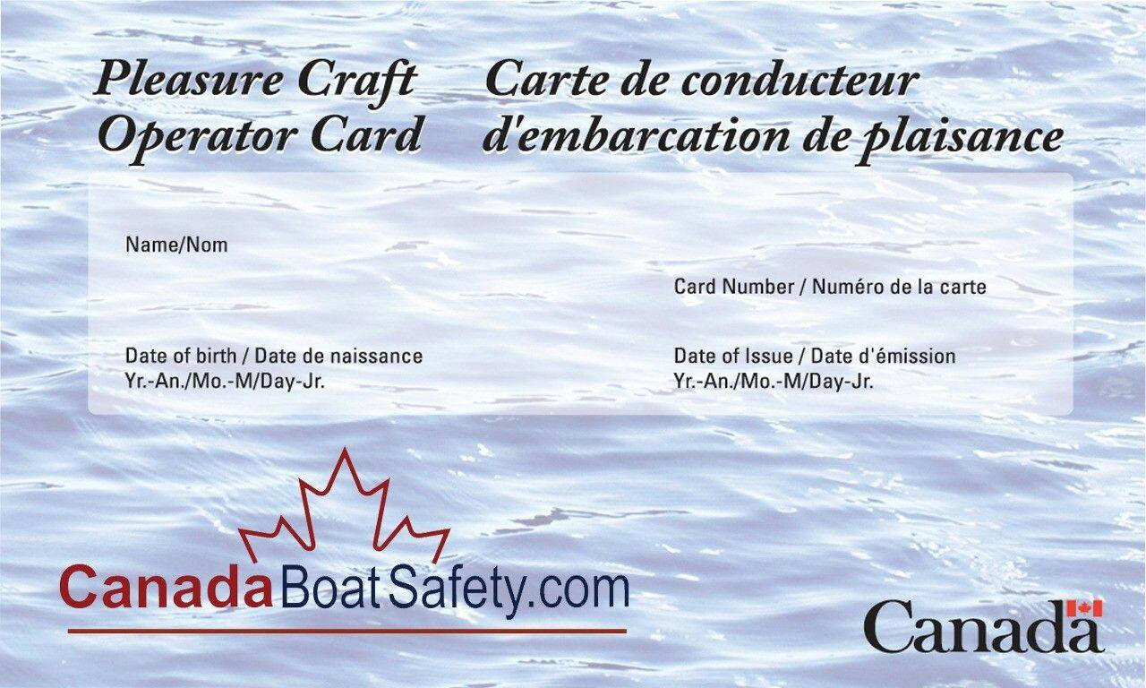 Canada Boat Safety Boat Prepaid Exam Card