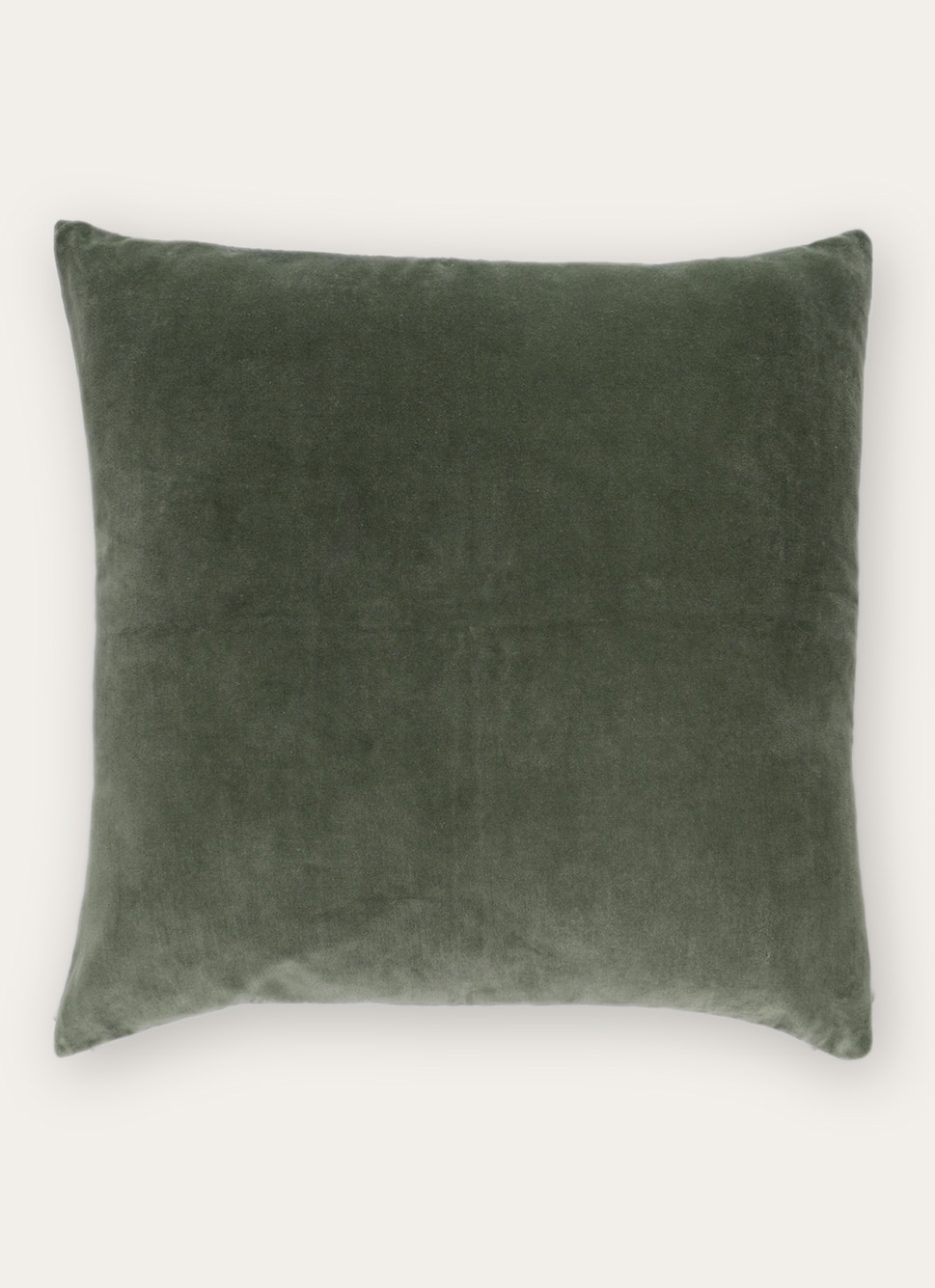 HOUSSE DE COUSSIN EN VELOURS AVEC DOS CHAMBRAY VERT