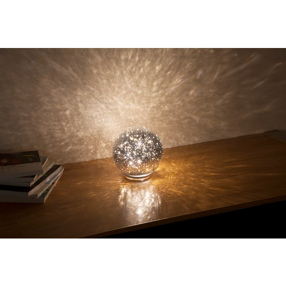 LED-Kugelleuchte, 12 w, 1000 lm, H: 20 cm, Glitzer-Optik