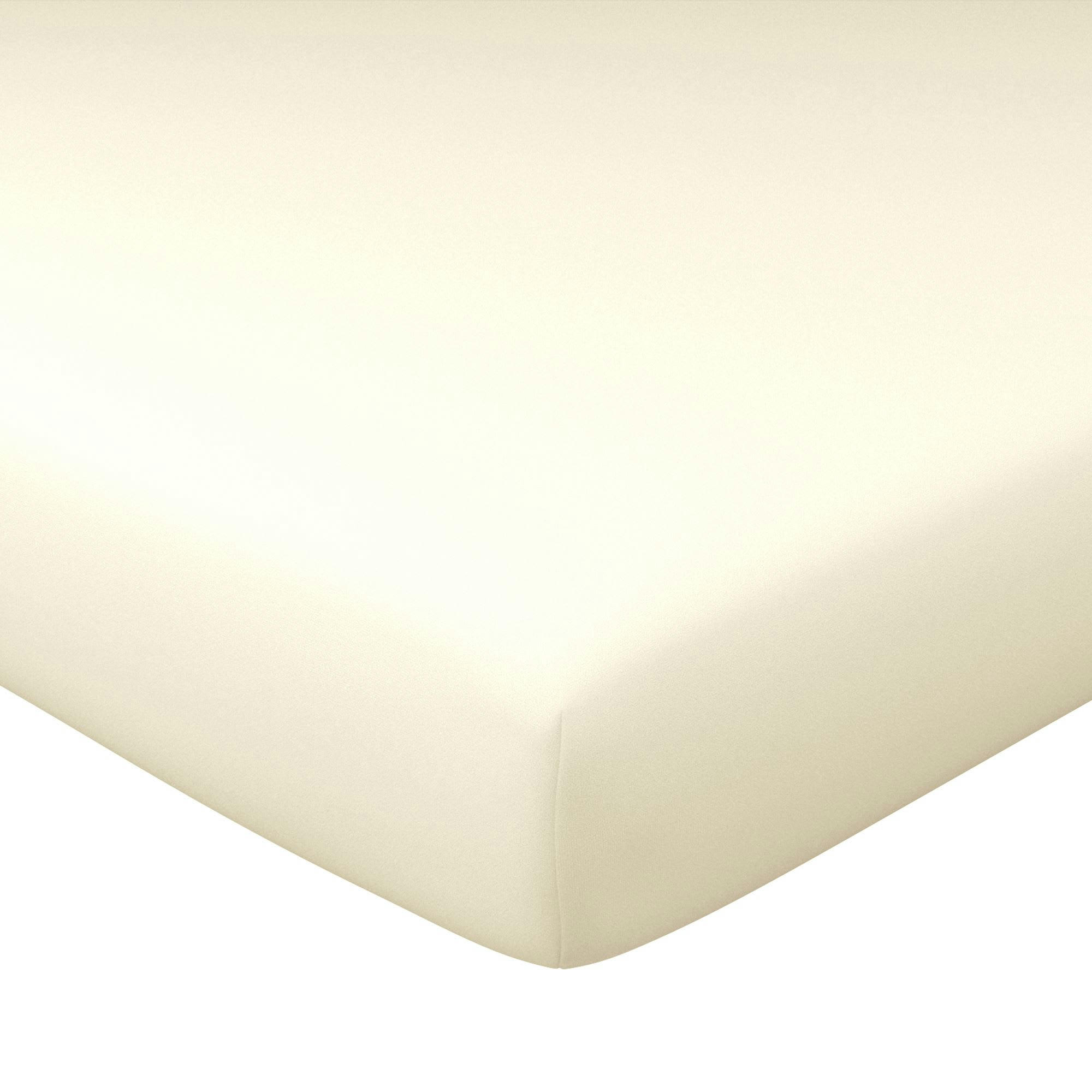 PERCALE - Drap-housse grand bonnet 180x200x32 blanc ivoire en coton