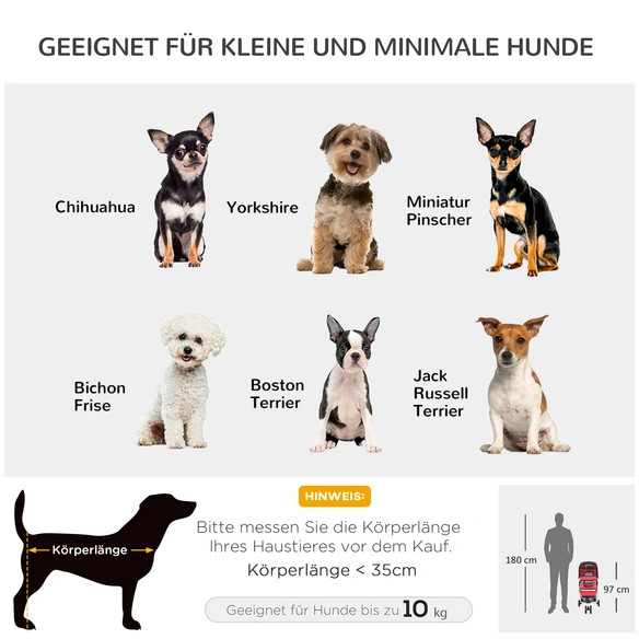 Hundeanhänger, BxHxL: 45 x 97 x 75 cm